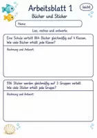 Vorschau - Arbeitsblätter - Sachaufgaben Division | Mathematik Klasse 4 | 10 Arbeitsblätter als PDF - Seite 1
