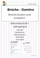 Vorschau - Spiele - Domino – Brüche kürzen und erweitern spielerisch üben! - Deckblatt