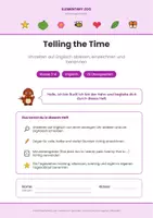 Vorschau - Arbeitsblätter - Telling the Time – Uhrzeit auf Englisch – Englisch Klasse 3/4 - Seite 1