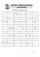Vorschau - Stationenlernen - Domino-Spiel – Flächeneinheiten umrechnen (Klasse 5/6) - Seite 3
