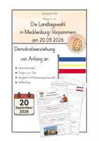 Vorschau - Arbeitsblätter - Landtagswahl Mecklenburg-Vorpommern 2026 I Klassensprecherwahl - Deckblatt