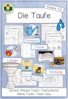 Vorschau - Unterrichtsreihen - Die Taufe (Sakramente Wasser Religion Grundschule Klasse 1-2) - Deckblatt