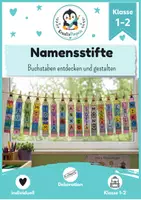 Vorschau - Mal- und Bastelvorlagen - Kunst Grundschule - Namensstifte Einschulung/Anfangsunterricht – 1./2. Klasse - Buchstabenstifte für Klassenzimmer | Schulanfang - Deckblatt