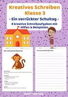 Vorschau - Stundenentwürfe - Kreatives Schreiben Klasse 3 – Ein verrückter Schultag | Schreibaufgaben mit Hilfen & Beispielen - Deckblatt
