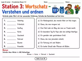 Vorschau - Stundenentwürfe - Vatertag – Lesen, Wortschatz & Leseverständnis | 9 Stationen + Lösungen | 1.–4. Klasse - Seite 3