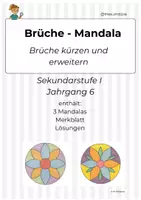 Vorschau - Arbeitsblätter - Mathe - Mandala Bruchrechnung Klasse 6 - Deckblatt
