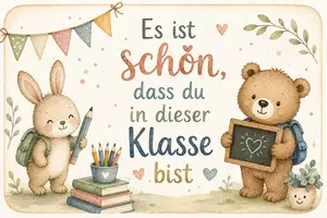 Vorschau - Bildkarten - Willkommenskärtchen Schulstart – Liebe Botschaften für Kinder | GRATIS - Seite 2