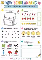 Vorschau - Arbeitsblätter - Schulstart Schulanfang Mini Aufgaben Rätsel✏️📚 - Seite 1