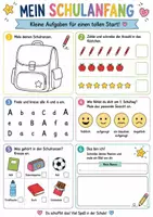 Vorschau - Arbeitsblätter - Schulstart Schulanfang Mini Aufgaben Rätsel✏️📚 - Deckblatt