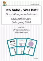 Vorschau - Spiele - Ich habe, wer hat? - Brüche erkennen - Mathe-Spiel Klasse 5/6 - Deckblatt