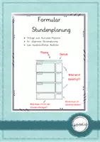 Vorschau - Anderer Materialtyp - Vorlage für Stundenplanung - Deckblatt