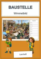 Vorschau - Arbeitsblätter - Baustelle Wimmelbild-Lernheft Grundschule DaZ/DaF mit Lösungen - Deckblatt