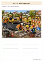 Vorschau - Arbeitsblätter - Straßenbau Wimmelbild-Lernheft Grundschule DaZ/DaF mit Lösungen - Seite 3