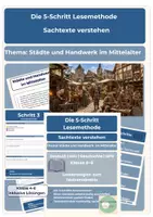 Vorschau - Unterrichtsreihen - 5-Schritt-Lesemethode Mittelalter Städte Handwerk differentiert Klasse 4-6 - Deckblatt