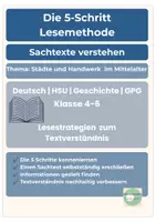 Vorschau - Unterrichtsreihen - 5-Schritt-Lesemethode Mittelalter Städte Handwerk differentiert Klasse 4-6 - Seite 1