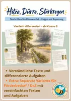 Vorschau - Unterrichtsreihen - Extremwetter: Hitze, Dürre, Starkregen – Deutschland im Klimawandel | Klimaanpassung – vierfach differenziert inkl. unabhängiger Förderversion / DaZ-Version - Deckblatt