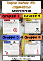 Vorschau - Arbeitsblätter - Vapes Gefahr für Jugendliche (Nikotin) Gruppenarbeit - Deckblatt