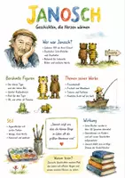 Vorschau - Arbeitsblätter - Lernposter + Arbeitsblätter zum Thema "Janosch" + Lösung & MP3 + Infografik - Deckblatt