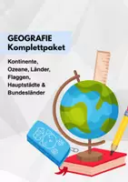Vorschau - Arbeitsblätter - Geografie Komplettpaket – Kontinente, Ozeane, Länder, Flaggen, Hauptstädte & Bundesländer - Seite 1