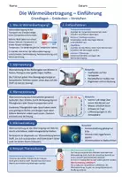 Vorschau - Unterrichtsreihen - Wärmeübertragung – Physik Sek I Arbeitsblätter inkl. Lösungen - Deckblatt