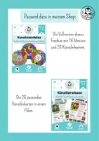 Vorschau - Mal- und Bastelvorlagen - Freebie Kunstunterricht Grundschule – 2 Künstler-Mandalas mit Künstlerseiten & Kunststilen - ohne Vorbereitung - Seite 1