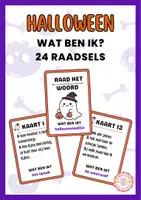 Voorbeeld - Wat ben ik? – 24 Raadselkaarten: Halloween| Woordenschat Groep 3-5 - Voorblad