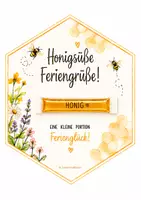 Vorschau - Bildkarten - Honigsüße Feriengrüße – kleine Aufmerksamkeit zum Ferienstart - Deckblatt