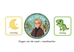 Voorbeeld - Dagen van de week + weerkaarten @bijjufeva - Voorblad
