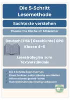 Vorschau - Unterrichtsreihen - 5-Schritt-Lesemethode Mittelalter Kirche Sachtext differenziert Klasse 4-6 - Seite 1