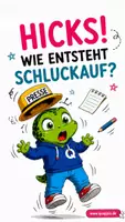 Vorschau - Bildkarten - Wie entsteht Schluckauf? - QUAPPIZ Kindernews - Deckblatt