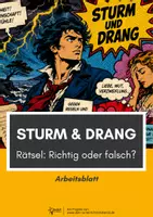 Vorschau - Arbeitsblätter - Sturm und Drang - Rätsel Richtig oder falsch für Klasse 9-11 - Deckblatt