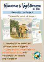 Vorschau - Unterrichtsreihen - Klimazonen und Vegetationszonen der Erde - vierfach differenziert inkl. unabhängiger Förderversion / DaZ-Version - Deckblatt