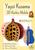 Vorschau - Mal- und Bastelvorlagen - Yayoi Kusama Kürbis - Mobile, Spinner basteln - Kunst Grundschule Herbst und Halloween - Klasse 2, Klasse 3, Klasse 4 - Deckblatt
