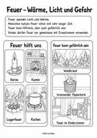 Vorschau - Arbeitsblätter - Element Feuer – Lernmappe mit 14 Arbeitsblättern in schwarz-weiß als Kopiervorlage | Feuerwehr, Brandschutz & Feuer-Quiz I 2. bis 4. Klasse - Seite 1