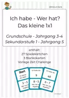 Vorschau - Spiele - Ich habe – Wer hat? | Kleines Einmaleins | Mathe-Spiel Klasse 3–4 - Deckblatt