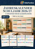 Vorschau - Präsentationen/Tafelbilder - Kostenloser Jahreskalender Schuljahr 2026/27 DIN A3 – NRW & Blanko | 4 Klassenkalender - Deckblatt