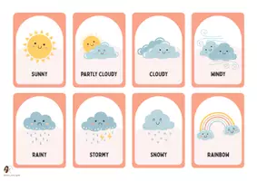 Προεπισκόπηση - Flashcards - Cute Weather Flashcards –English Vocabulary - Εξώφυλλο