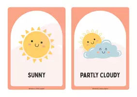 Προεπισκόπηση - Flashcards - Cute Weather Flashcards –English Vocabulary - Σελίδα 1