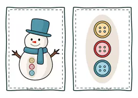 Προεπισκόπηση - Flashcards - Snowman Button Hunt | Winter Color & Pattern Matching Game - Σελίδα 3