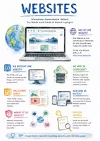 Vorschau - Arbeitsblätter - Lernposter + Arbeitsblätter zum Thema "Website" + Lösung & MP3 + Infografik - Deckblatt