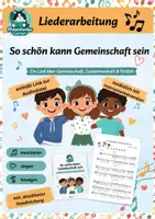 Vorschau - Arbeitsblätter - So schön kann Gemeinschaft sein! Ein Lied über Gemeinschaft, Zusammenhalt & Vielfalt für die Grundschule - Deckblatt