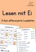 Vorschau - Arbeitsblätter - Leseblätter „Ei - ei“ – 3-fach differenziert - Deckblatt