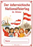 Vorschau - Arbeitsblätter - Österreichischer Nationalfeiertag – Lernmappe mit Arbeitsblättern für die Grundschule und Zuhause I 2. bis 4. Klasse I PDF ausdrucken - Deckblatt