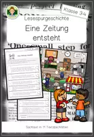 Vorschau - Arbeitsblätter - Die Zeitung: Lesespurgeschichte zur Entstehung einer Zeitung (Deutsch Grundschule Klasse 3-4) - Deckblatt