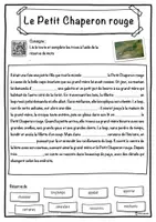 Aperçu - Inclusion - Le Petit Chaperon rouge – Fiche : texte à trous, compréhension orale et mots mêlés - Page 1