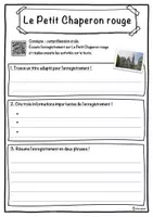 Aperçu - Inclusion - Le Petit Chaperon rouge – Fiche : texte à trous, compréhension orale et mots mêlés - Page 3