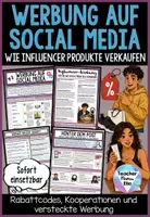 Vorschau - Stundenentwürfe - Werbung auf Sozialen Medien - Influencer Marketing & Werbung erkennen - Medienkompetenz Klasse 5 6 7 8 - Deckblatt