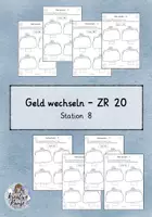 Vorschau - Mal- und Bastelvorlagen - Geld wechseln - Klasse 1 - differenziert - ZR20 - Station 8 - Deckblatt
