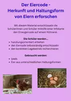 Vorschau - Arbeitsblätter - Eiercode knacken Hühner Nutztier Haltungsform mit Infokarte - Deckblatt