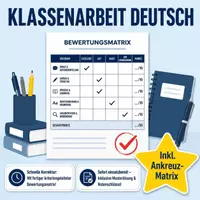Vorschau - Klassenarbeiten - Klassenarbeit Deutsch 1: Inhaltsangabe einer Kurzgeschichte (Klasse 7/8) - Deckblatt